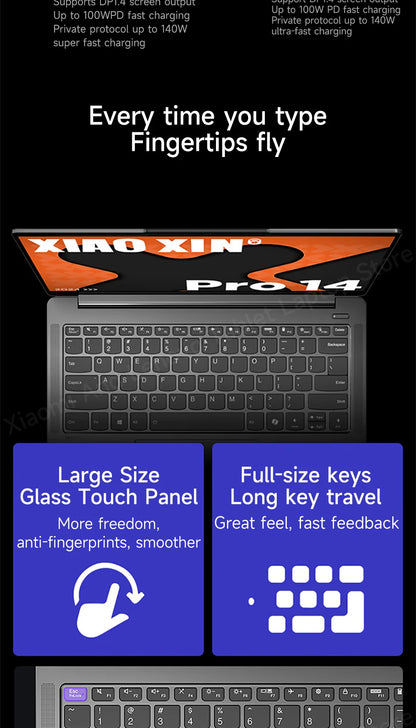 Lenovo laptop Xiaoxin Pro14 2024 14" 2.8K 120Hz OLED Screen AMD Ryzen 7-8845H 16G/32G LPDDR5 1TB/2TB PCIE4.0 SSD Notebook PC