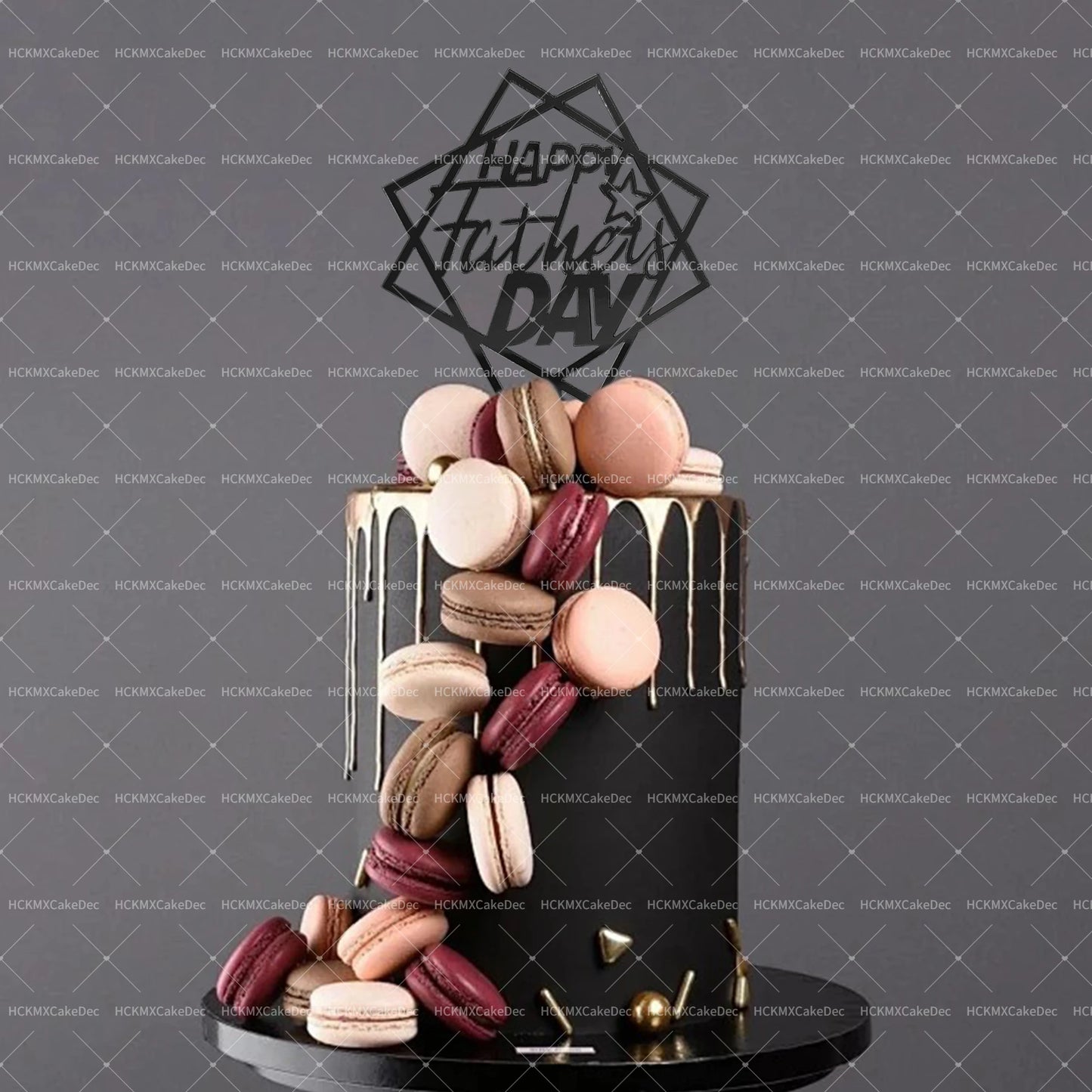 5pcs/1pc Gold Black Father's Day Acrylic Love You Papa Cake Topper for Father's Day Birthday Party DIY Cake Decoration Supplies