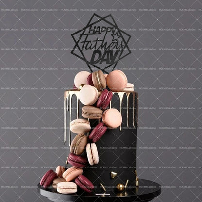 5pcs/1pc Gold Black Father's Day Acrylic Love You Papa Cake Topper for Father's Day Birthday Party DIY Cake Decoration Supplies