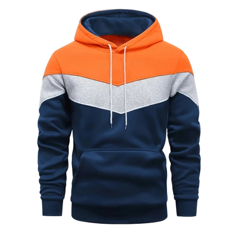 Autumn Winter Fashion Tracksuit Tricolor Hoodies and Black Sweatpants High Quality Male Daily Casual Sports Hooded Jogging Suit