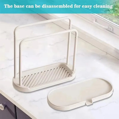 Kitchen Cloth Rack, Double-Layer Dishwashing Cloth Drain Rack, Sink Storage Rack, Countertop Sponge Steel Wire Ball Storage Rack