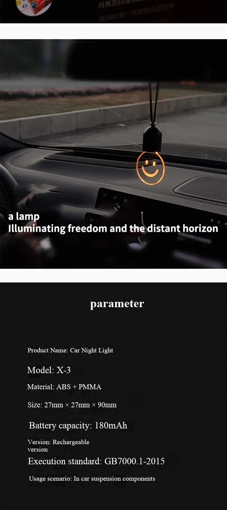 【 Warm Lamp 】 Automotive Atmosphere Light Automatic Sensing Automotive Pendant 2026 New Night Light Automotive Decoration
