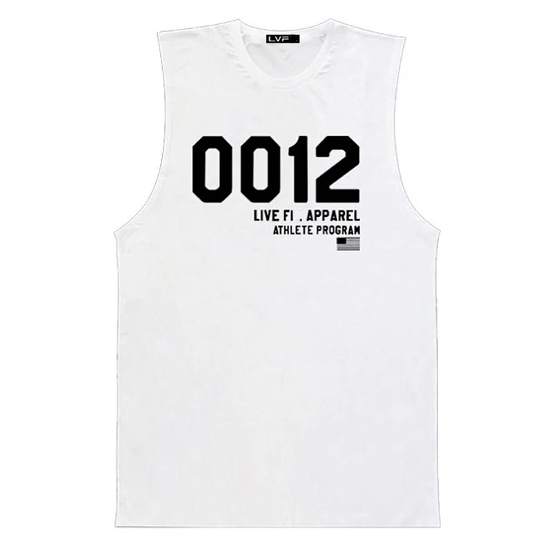 Men's Summer Fitness Tank Top Gym Workout Running Sleeveless Vest Bodybuilding Singlet Muscle Cotton Shirt Man Sports Casual Top