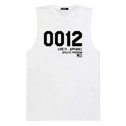 Men's Summer Fitness Tank Top Gym Workout Running Sleeveless Vest Bodybuilding Singlet Muscle Cotton Shirt Man Sports Casual Top