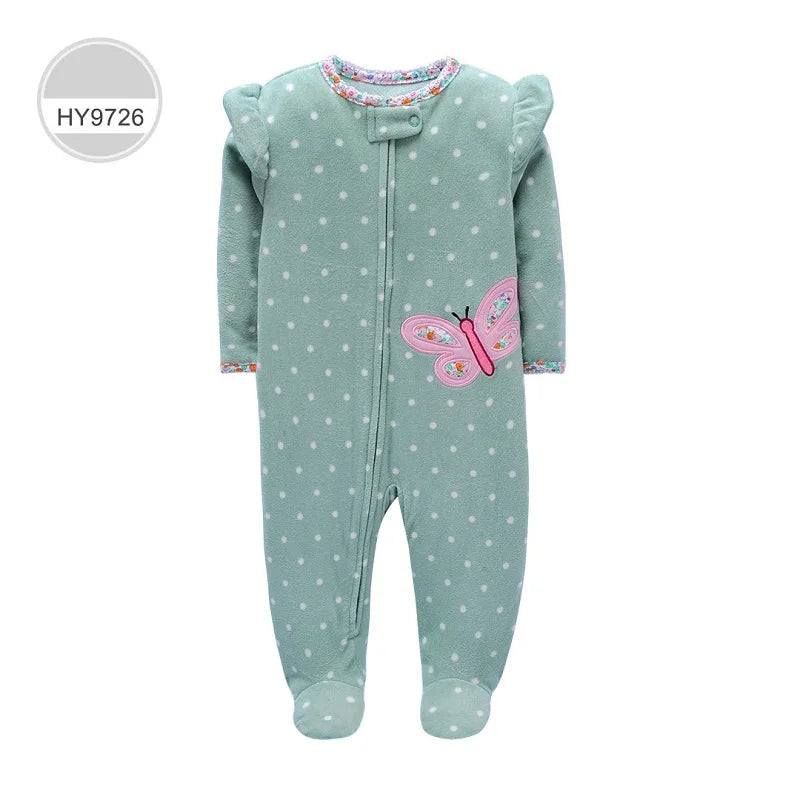 Newborn Infant Baby Boy Girl Romper Spring Autumn Polar Fleece Long-Sleeve Jumpsuit Warm Toddler Baby Clothes For a 0-12 Months