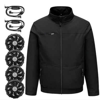 Smart Air Conditioned Jacket with Four Hole Fan Clothing Men's Outdoor Fishing Sun Protection Uniform Labor Protection Workwear