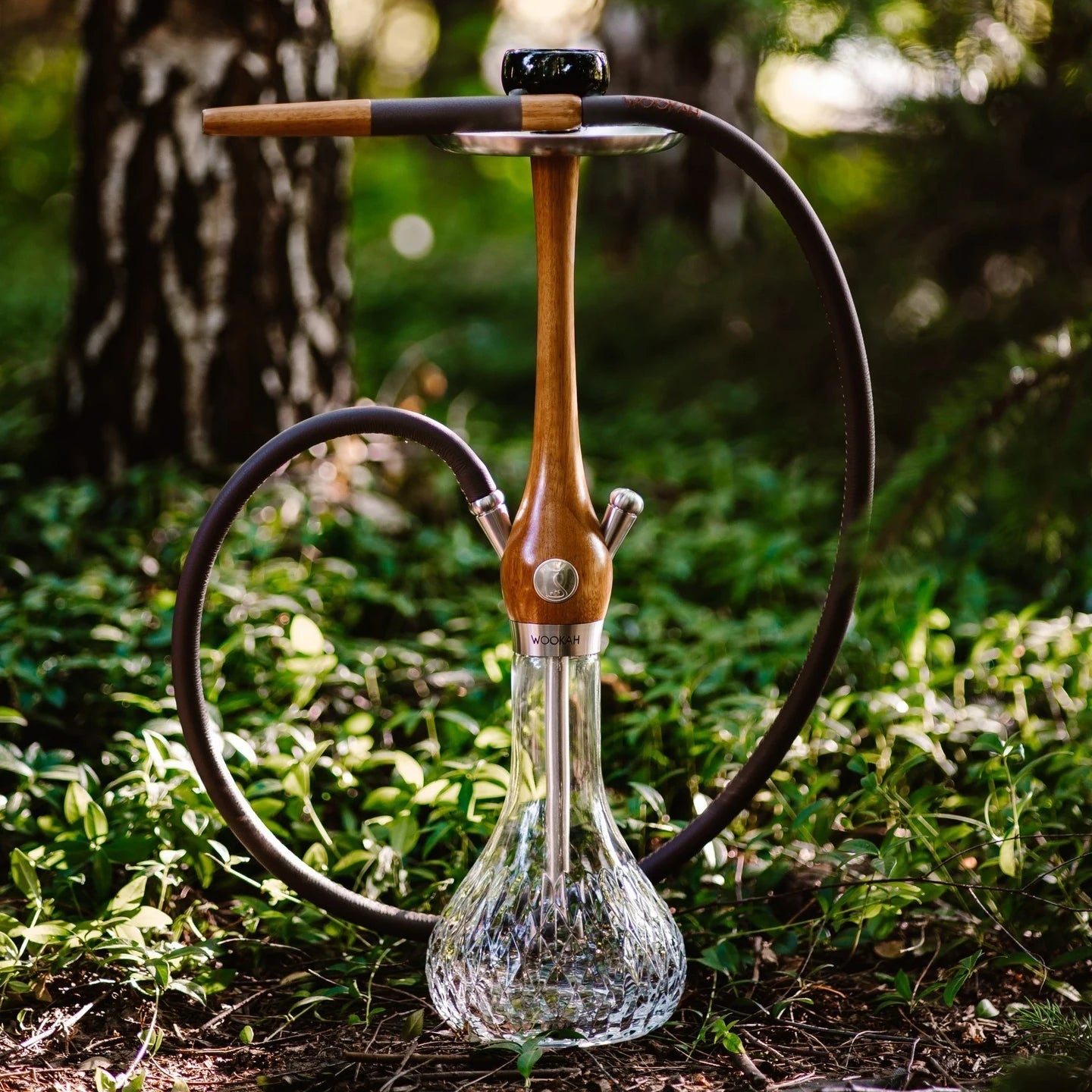Wookah Hookah Shisha Set High Quality Wooden Large Hookah with Glass Bottle Single Pipe