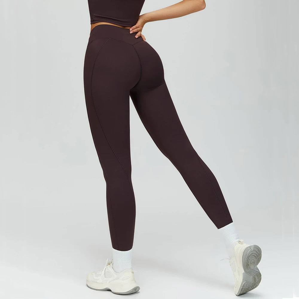 Sporty Leggings Women High Elastic Yoga Leggings Fitness Pants Butt Lifting Tights Tummy Control Squat Proof Workout Tights