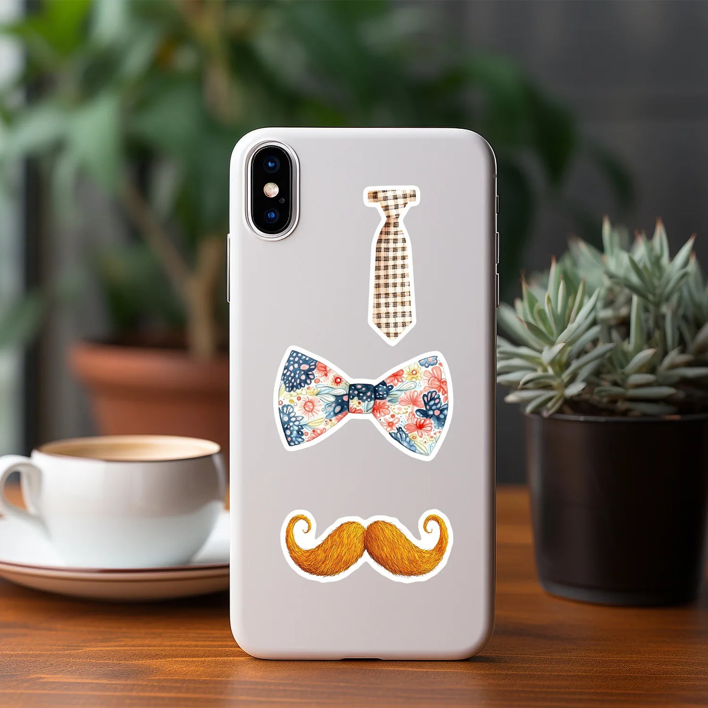 10/50PCS Cartoon Father's Day Gift Stickers Funny Beard Tie Doodle Waterproof Decorative Scrapbook Water Cup Skateboard Guitar