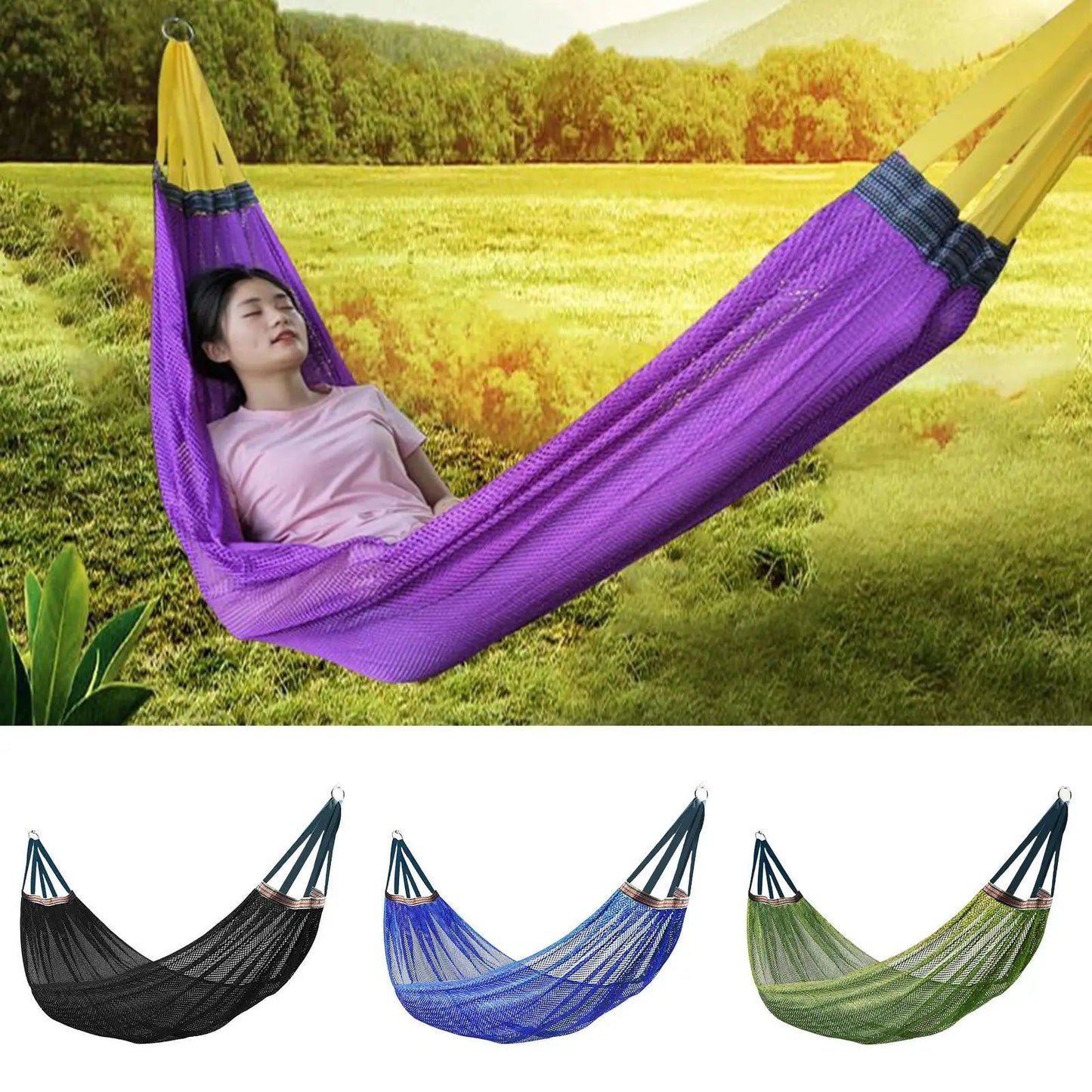 Camping Leisure Hammock, Sturdy Lightweight Outdoor Furniture, Relaxing Tree Swing for Garden Balcony Patio Camping Daily Use