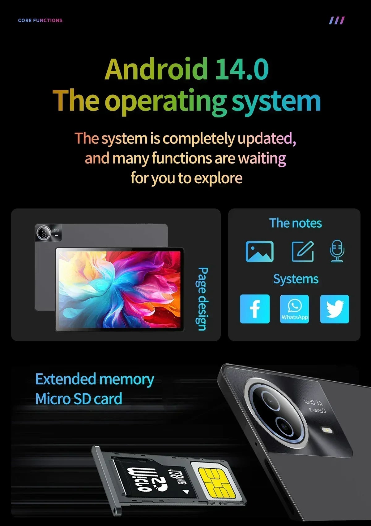 New Original Tablet GT60 Pad Pro 20GB+1TB Android 14.0 10 Core PC Tablet 14 inch 129000mAh Tablet Global 5G Dual SIM