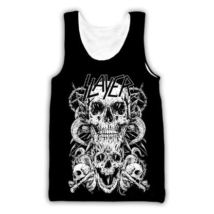 Slayer Rock Band 3D Print Tank Tops Men's Women Streetwear Hip Hop Oversized Fitness Gym Vest Sport Sleeveless Tops Men Clothing