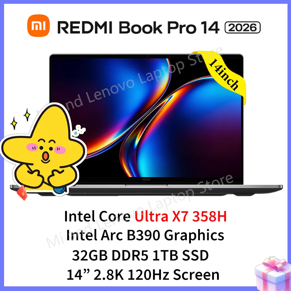Xiaomi REDMI Book Pro 14 2026 Ultra5-338H/Ultra X7-358H 32GB+1TB 14inch 2.8K 120Hz Screen Blue