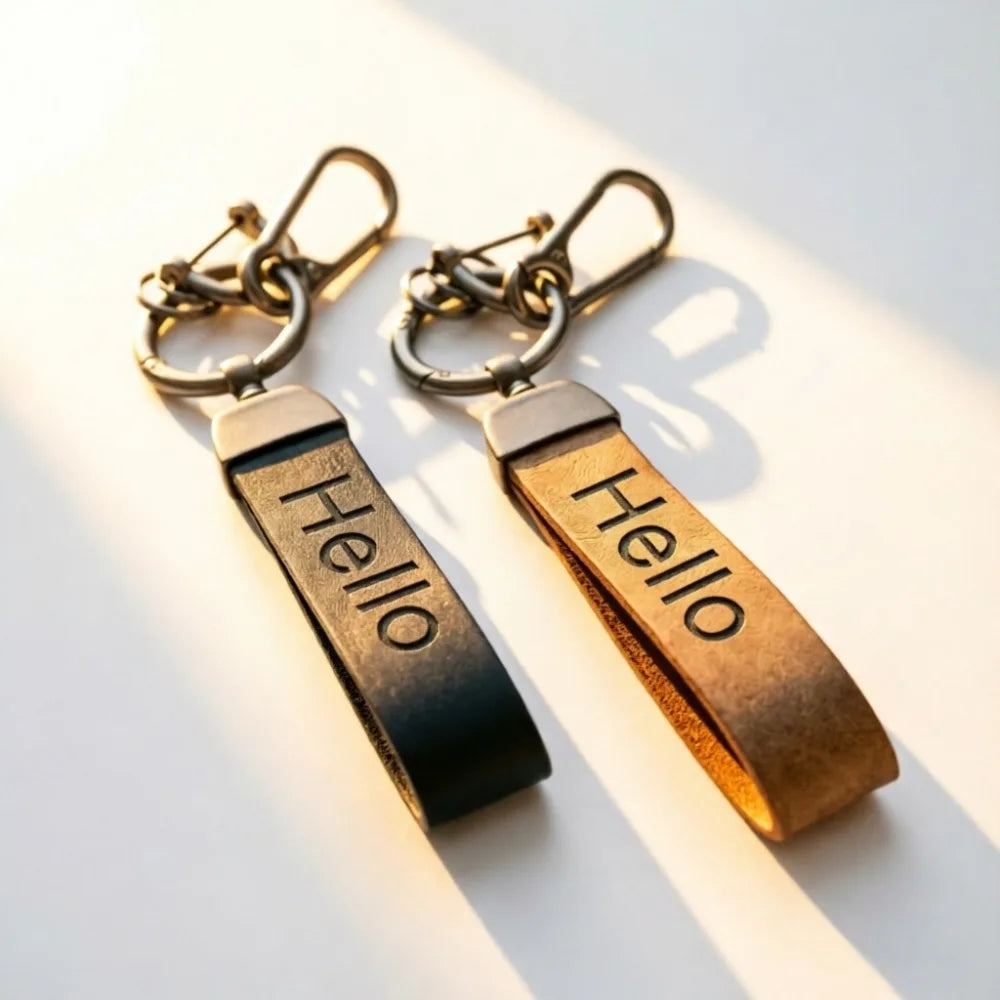 Custom Leather Father Day Dad Gifts Key Ring Camping Hiking Company Package Day BackpackWholesale Chain Bag Car Trinkets Bulk