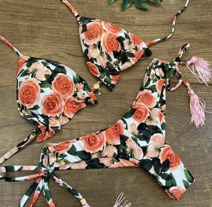 Women's Printed Bikini Beach Holiday Trio