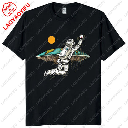 Funny Flat Earth Astronaut Well That Sucks T-Shirt Retro Male T Shirts Summer Breathable Outdoors Woman Man Graphic T Shirts
