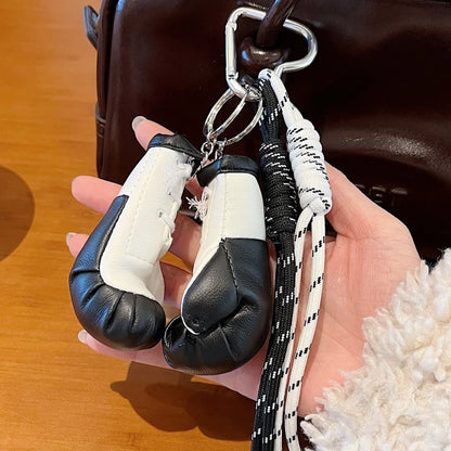 New Boxing Gloves Keychain Fitness Key Chain Sports Backpack Pendant Yoga foam Axis Keychain Bag Charm Fitness Gift
