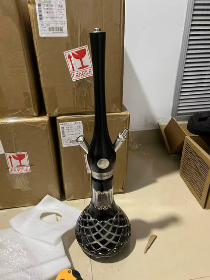 Wookah Hookah Shisha Set High Quality Wooden Large Hookah with Glass Bottle Single Pipe