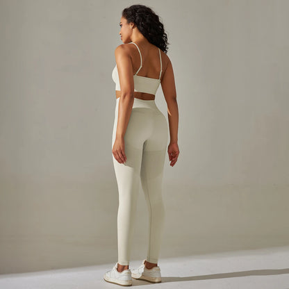 Yoga Leggings Set Workout Outfits for Women Sport Bra Leggings Seamless High Waist Yoga Leggings Sets Fitness Gym Clothing Wear