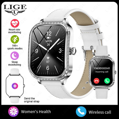2026 Fashion Women Smart Watch Bluetooth Call Custom Watch Face Fitness Tracker IP68 Waterproof Smartwatch Woman for Android IOS