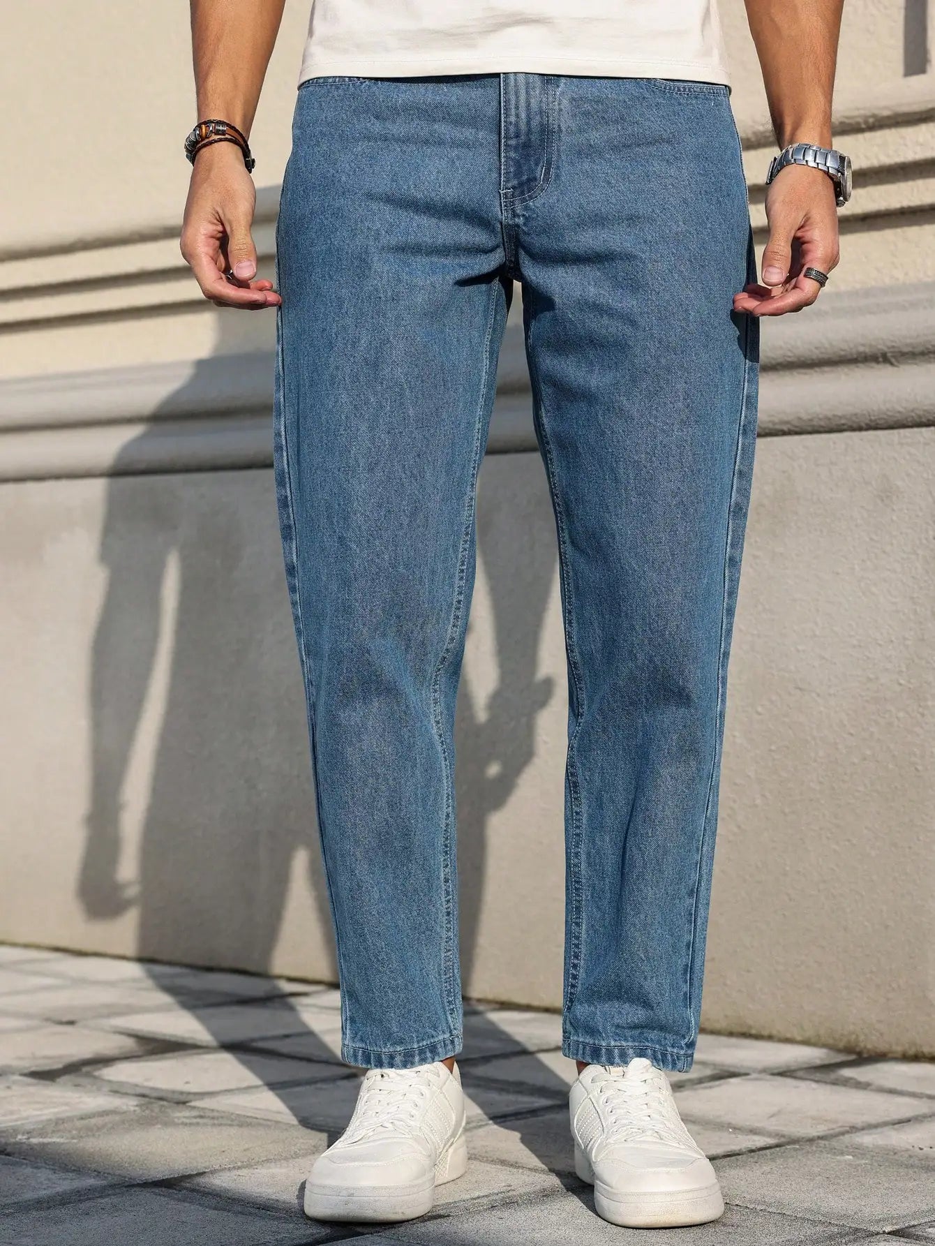 Classic Loose Fit Blue Denim Jeans