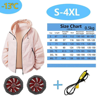 Men Women Smart Air Conditioning Cooling Jacket with Fans Intelligent Heat Dissipation UV Protection Outdoor Work Clothes Summer