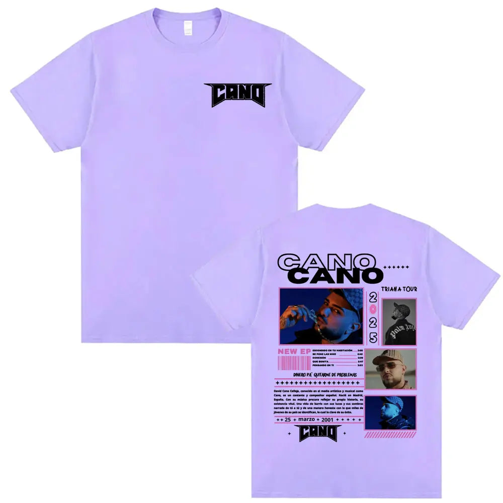 Rapper Cano Triana Tour Album 2025 Printed Tshirts for Men Women Harajuku Hip Hop Street T-shirt Casual Cotton Oversized T Shirt