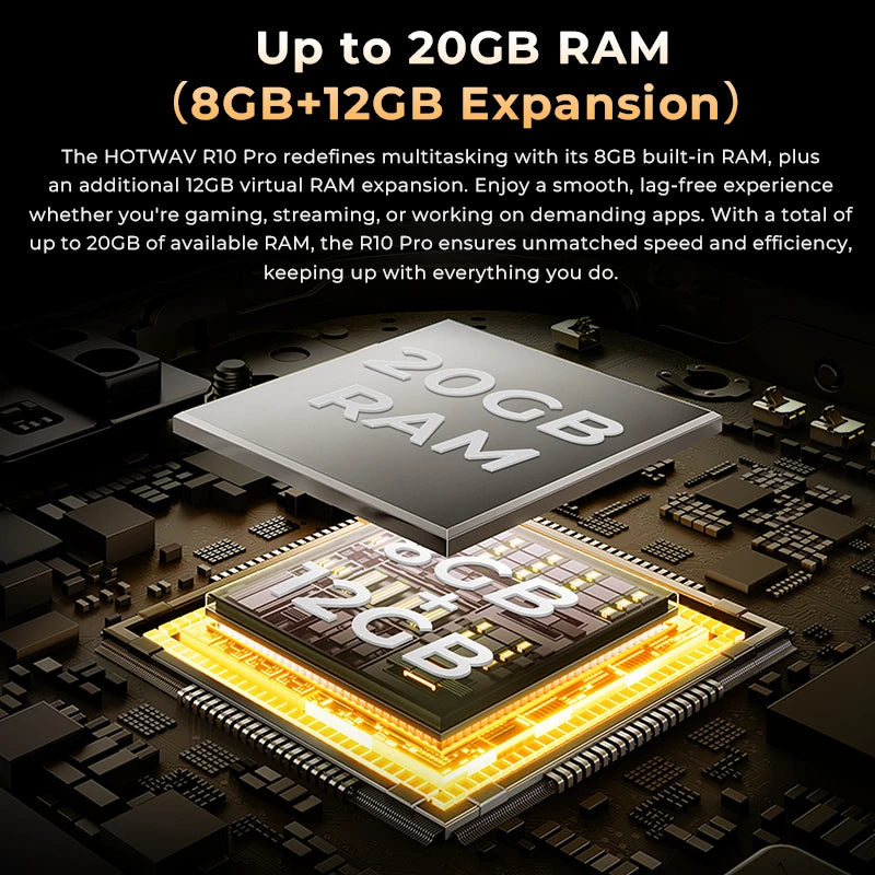 HOTWAV R10 Pro Rugged Tablet 10800mAh Massive Battery 10.1'' HD+ Display Pad Android 14 8GB 256GB 13MP 4G Global Tablet PC