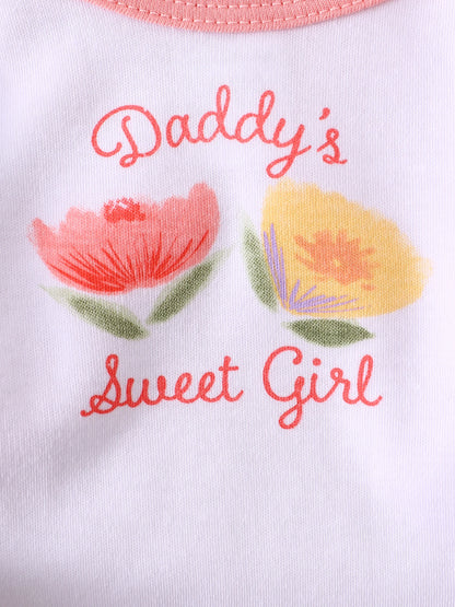 Baby girl clothes 3PCS Baby girl onesies newborn baby clothes Summer Short-sleeved jumpsuit Suitable for 0-9 months