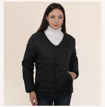 Smart Heating Cotton Jacket V-Neck Inner Wear 24 Zones Electric Thermal Insulation Clothes Motorcycle Riding Vest Heat Retention