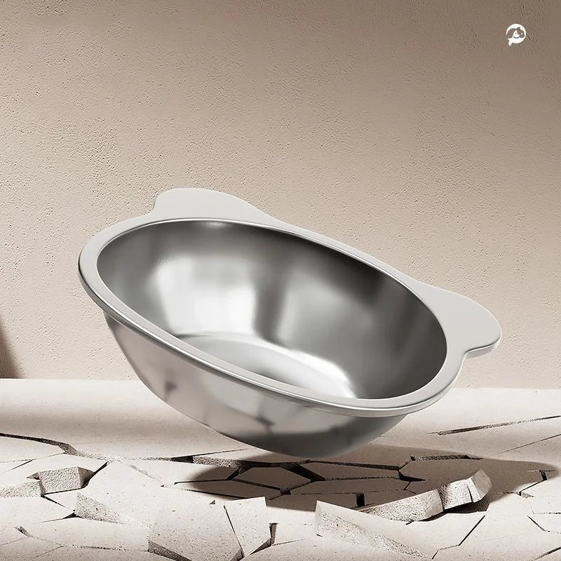 Raised Cat Bowls Tilted Neck Guard Cat Food Bowl 304 Stainless Steel Shatter-resistant Elevated 15° Pet Supplies For Puppy Cat