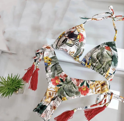 Women's Printed Bikini Beach Holiday Trio