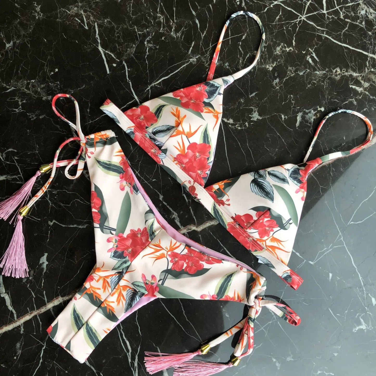 Women's Printed Bikini Beach Holiday Trio