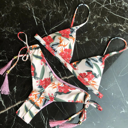 Women's Printed Bikini Beach Holiday Trio