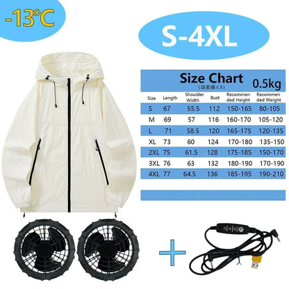 Men Women Smart Air Conditioning Cooling Jacket with Fans Intelligent Heat Dissipation UV Protection Outdoor Work Clothes Summer