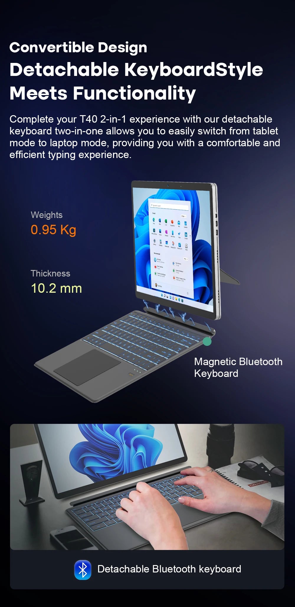 Ninkear T40 Laptop Touchscreen 2 in 1 Tablet Intel N100 14 Inch Fhd 16Gb Ddr5+512Gb Ssd Wifi 6 Rgb Backlit Keyboard with Stylus