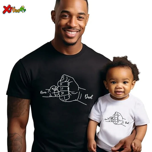 Fathers Day Shirt Personalized Papa T Shirt Daddy's Team Shirts Custom Kids Name Daddy Shirt Family Matching Outfits Father Day