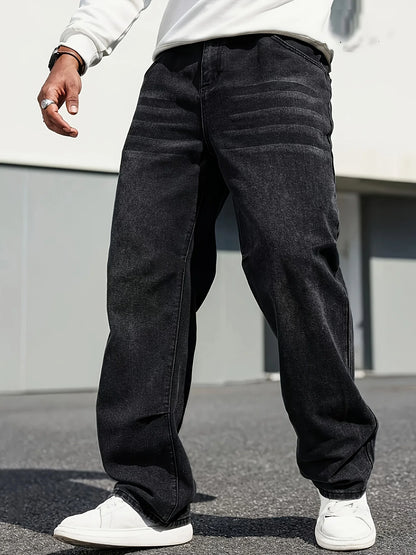Classic Straight-Leg Dark Blue Jeans