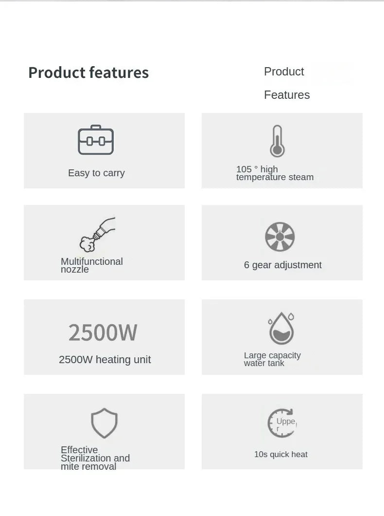 Steam Cleaner High Temperature Pressure Washer with Remote control Steam Cleaning Machine For Home Kitchen Hood Car 2500W