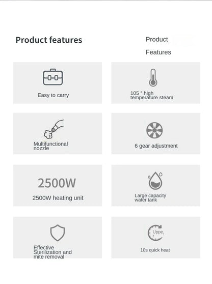 Steam Cleaner High Temperature Pressure Washer with Remote control Steam Cleaning Machine For Home Kitchen Hood Car 2500W