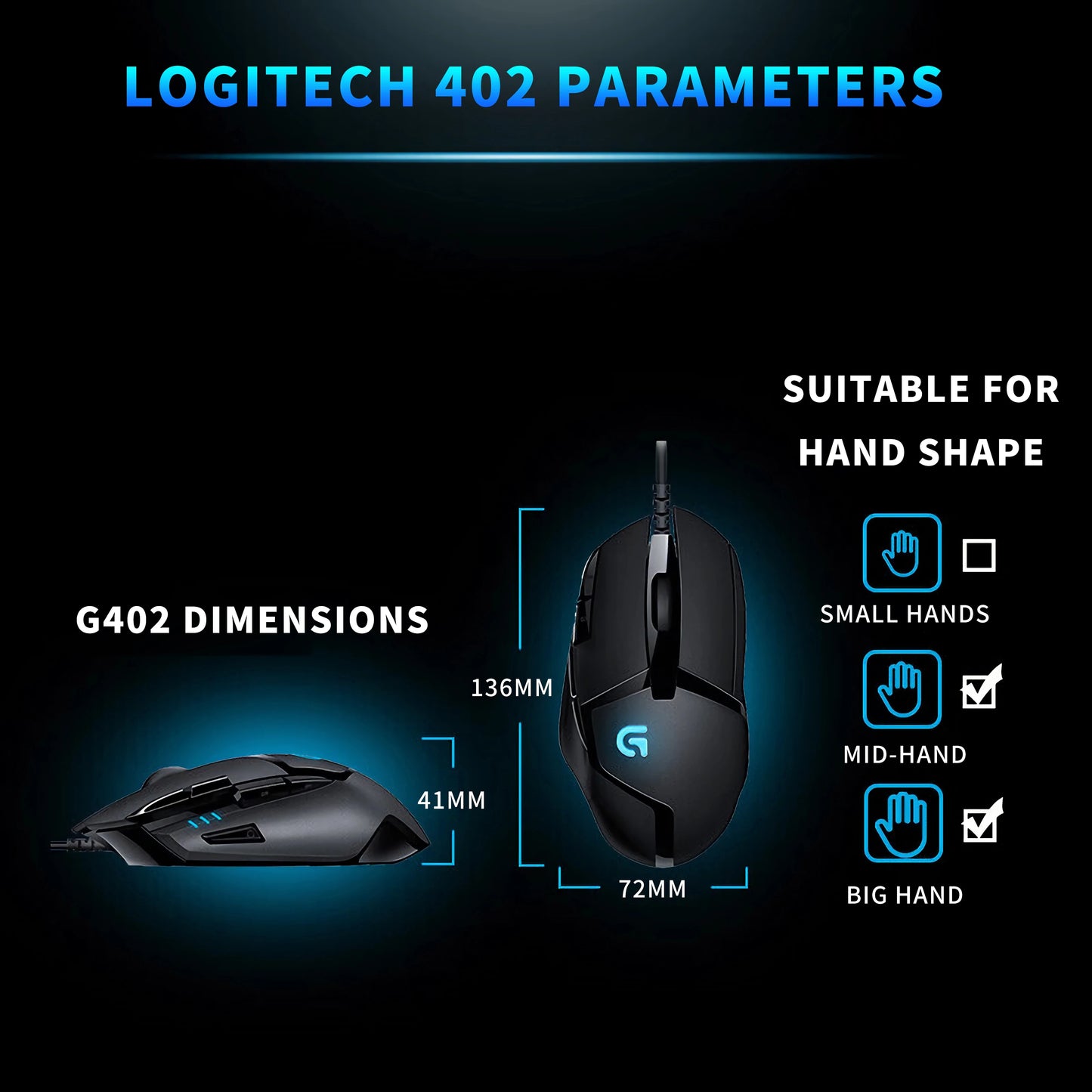 Logitech G402 Wired Gaming Mouse – Macro, CSGO Ready