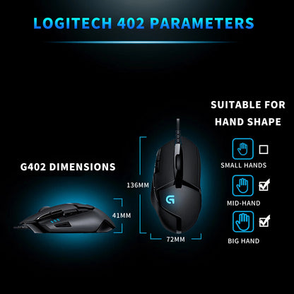 Logitech G402 Wired Gaming Mouse – Macro, CSGO Ready