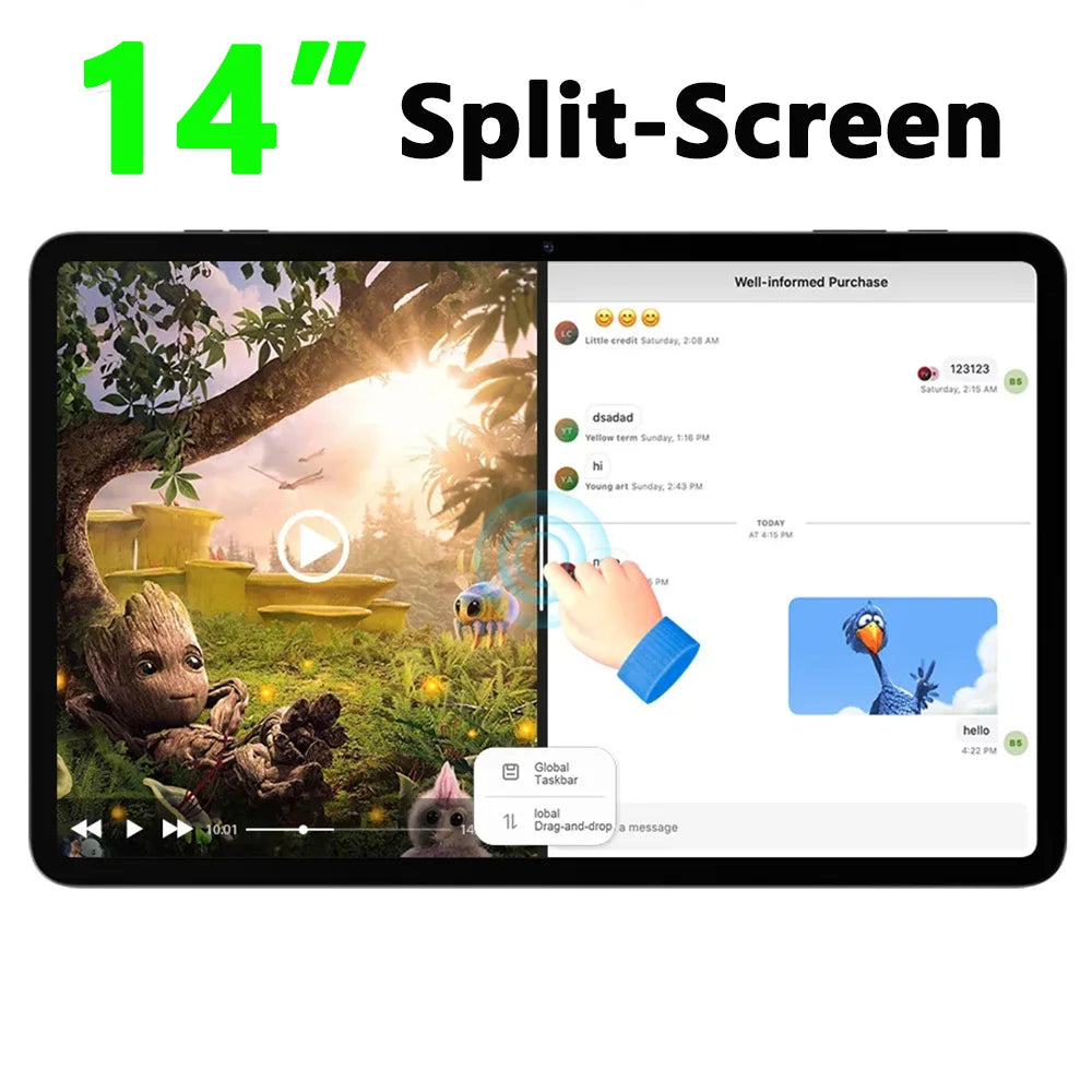 Mpad15 14 Inch Big Screen Android 15 Tablet PC 16gb+512GB Phone Call 5G WIFI Kids Pad tablet For Educational Online Class