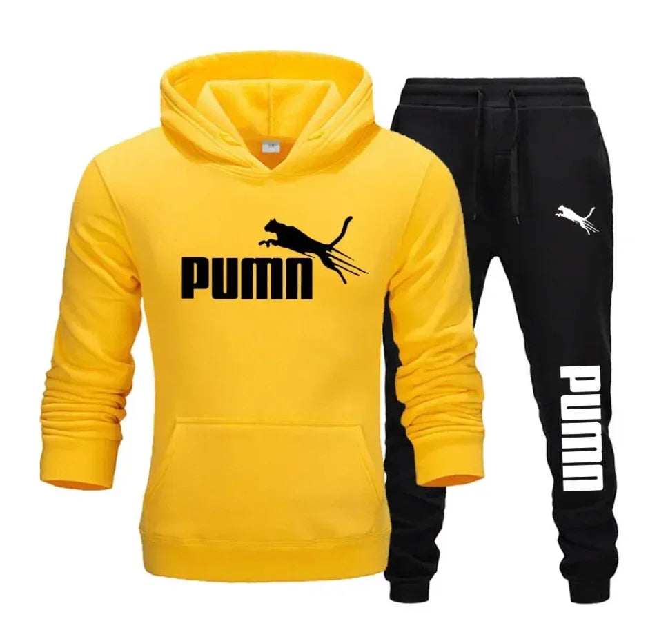 New Fashionable Fitness Jogging Casual Sportswear Set of 2-piece Pullover Hoodie and Long Pants for Men in Autumn and Winter