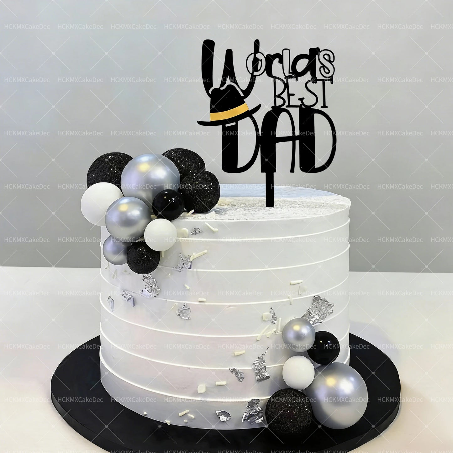 3pcs Acrylic Best Dad Ever Happy Father's Day Cake Toppers for Celebration Father's Day Dad's Birthday Party DIY Cake Decoration