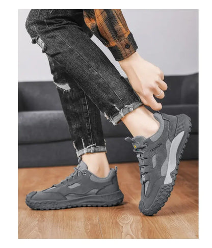 Sneakers for Men High Quality Thick Soled Work Strap Outdoor Mountaineering Anti Slip Platform Wear-resistant Casual Sport Shoes