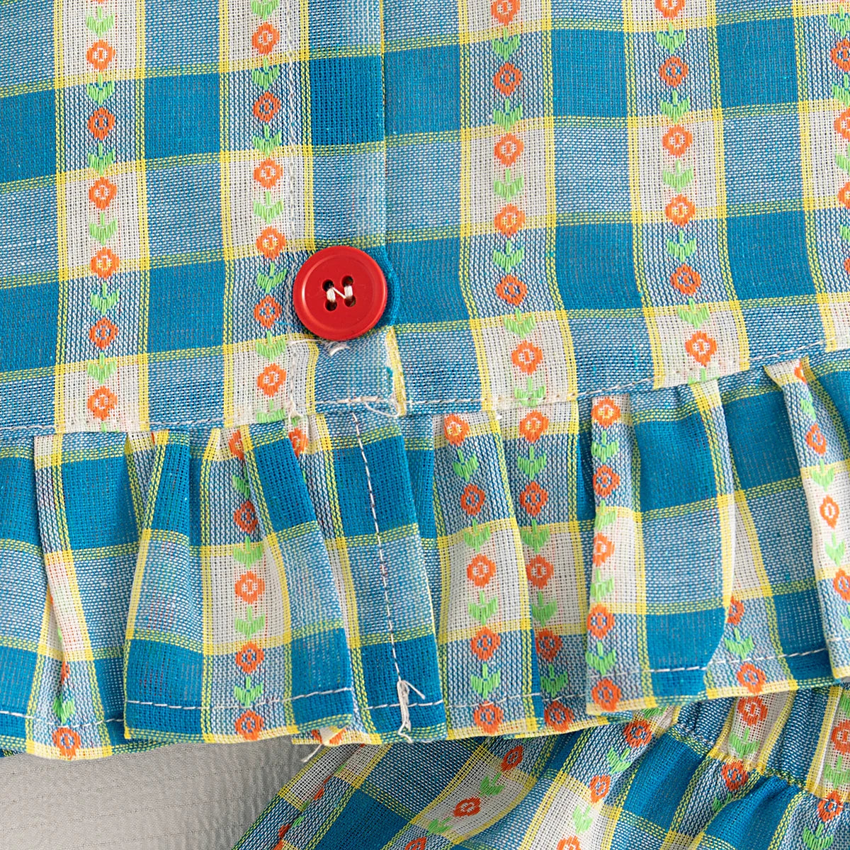 New Baby Clothes Girl 2 Pieces Checkered Top Shorts Cute Sweet Girl'S Sets Leisurely Vacation Baby Newborn Items