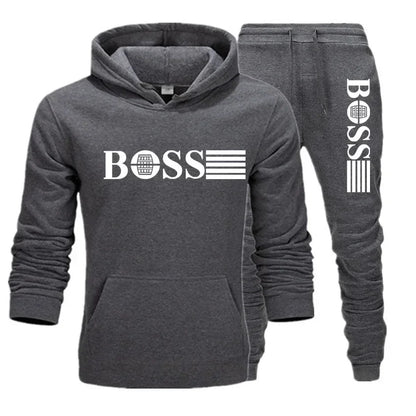 Two-piece fitness sets for autumn and winter, casual sportswear for men and women, and fashionable hooded sweatshirts