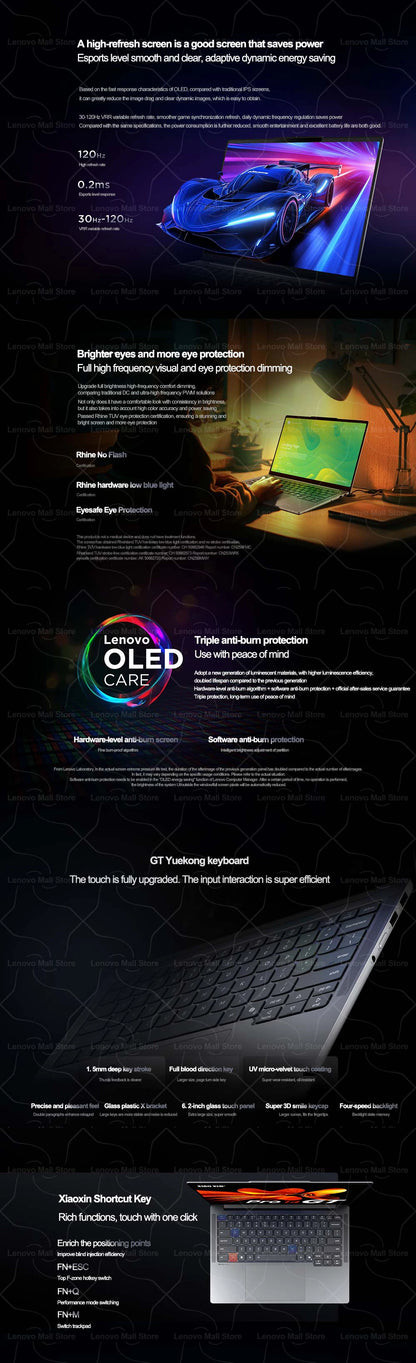 Lenovo NEW 2025 XiaoXin Pro 14 GT AI7/AI9 32G+1T 14-Inch 2.8K 120Hz OLED Screen