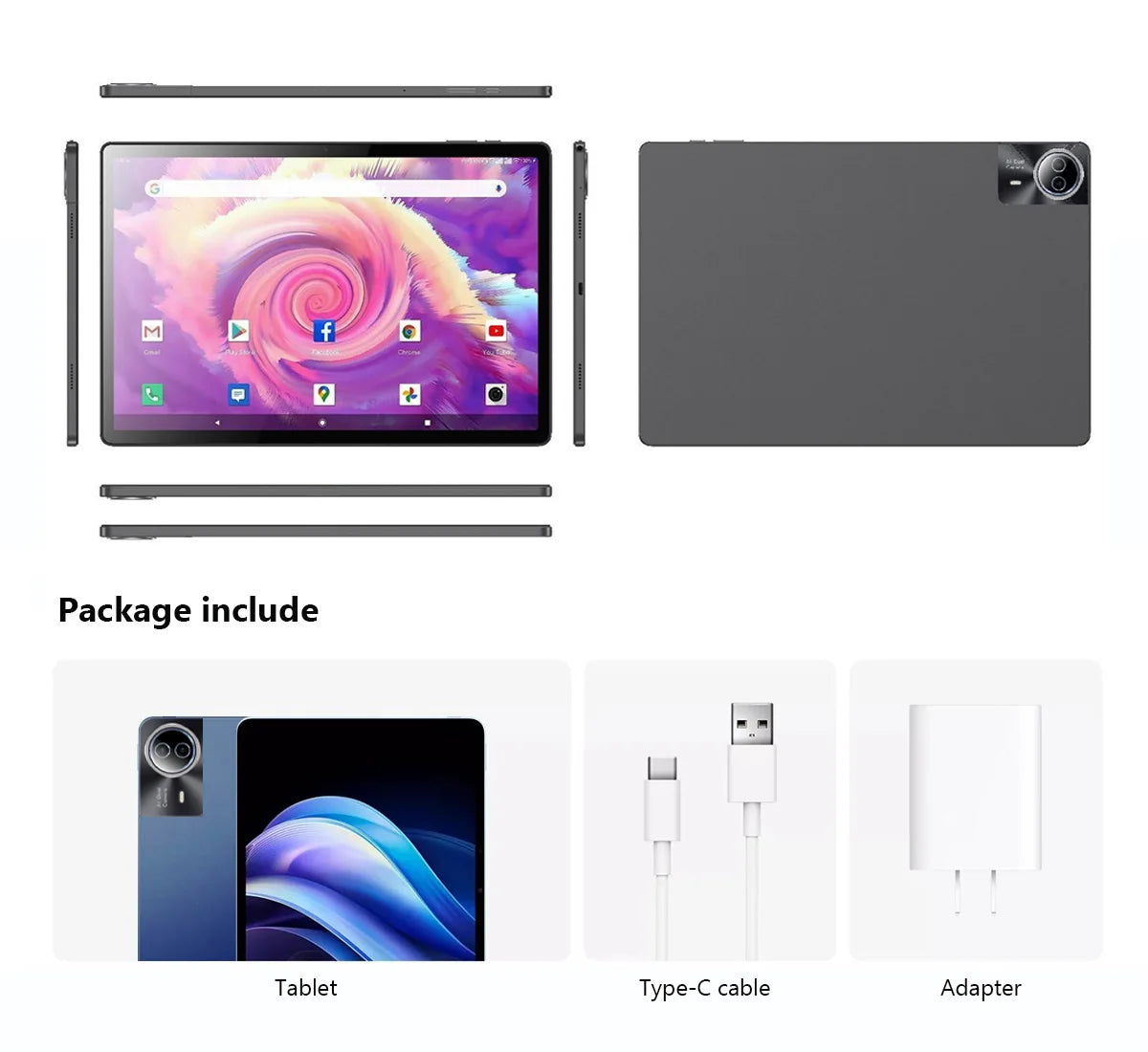 Mpad15 14 Inch Big Screen Android 15 Tablet PC 16gb+512GB Phone Call 5G WIFI Kids Pad tablet For Educational Online Class